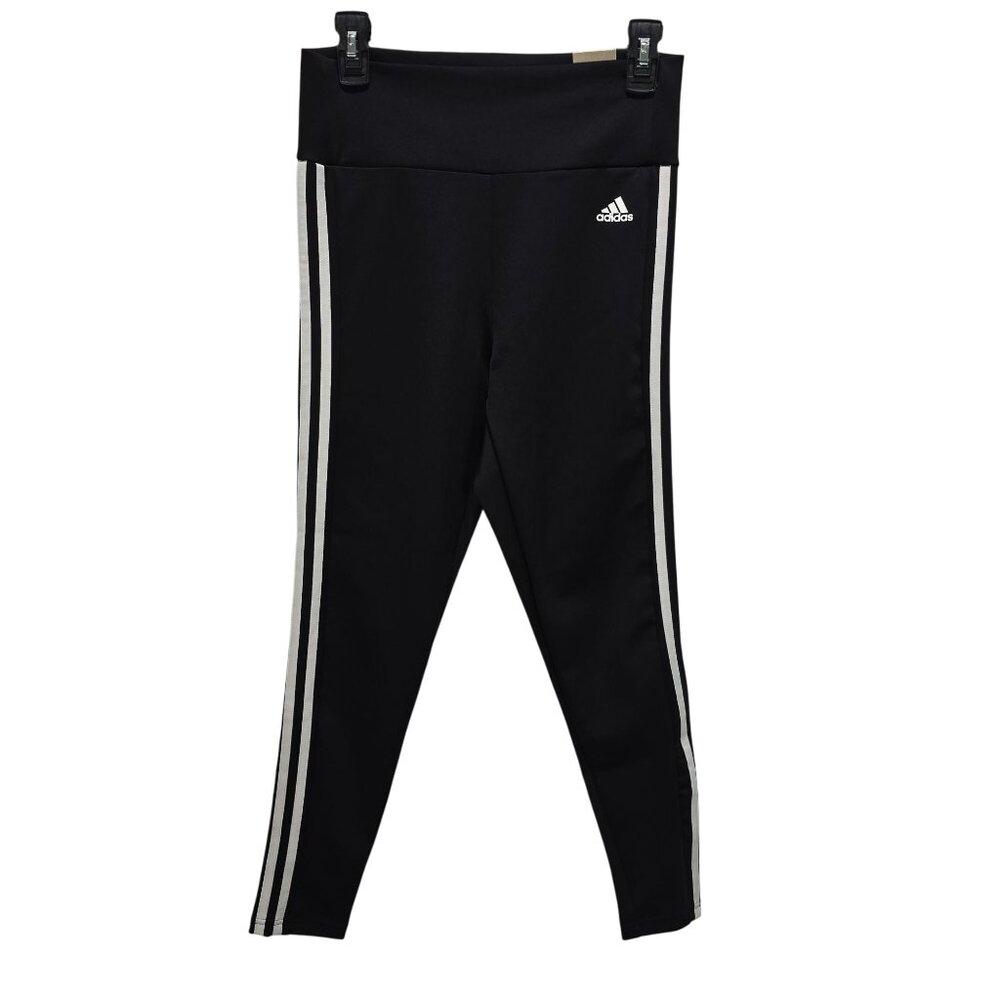 Adidas Leggings Womens Medium 7/8 Length High-Rise Aeroready Black - FLAWS